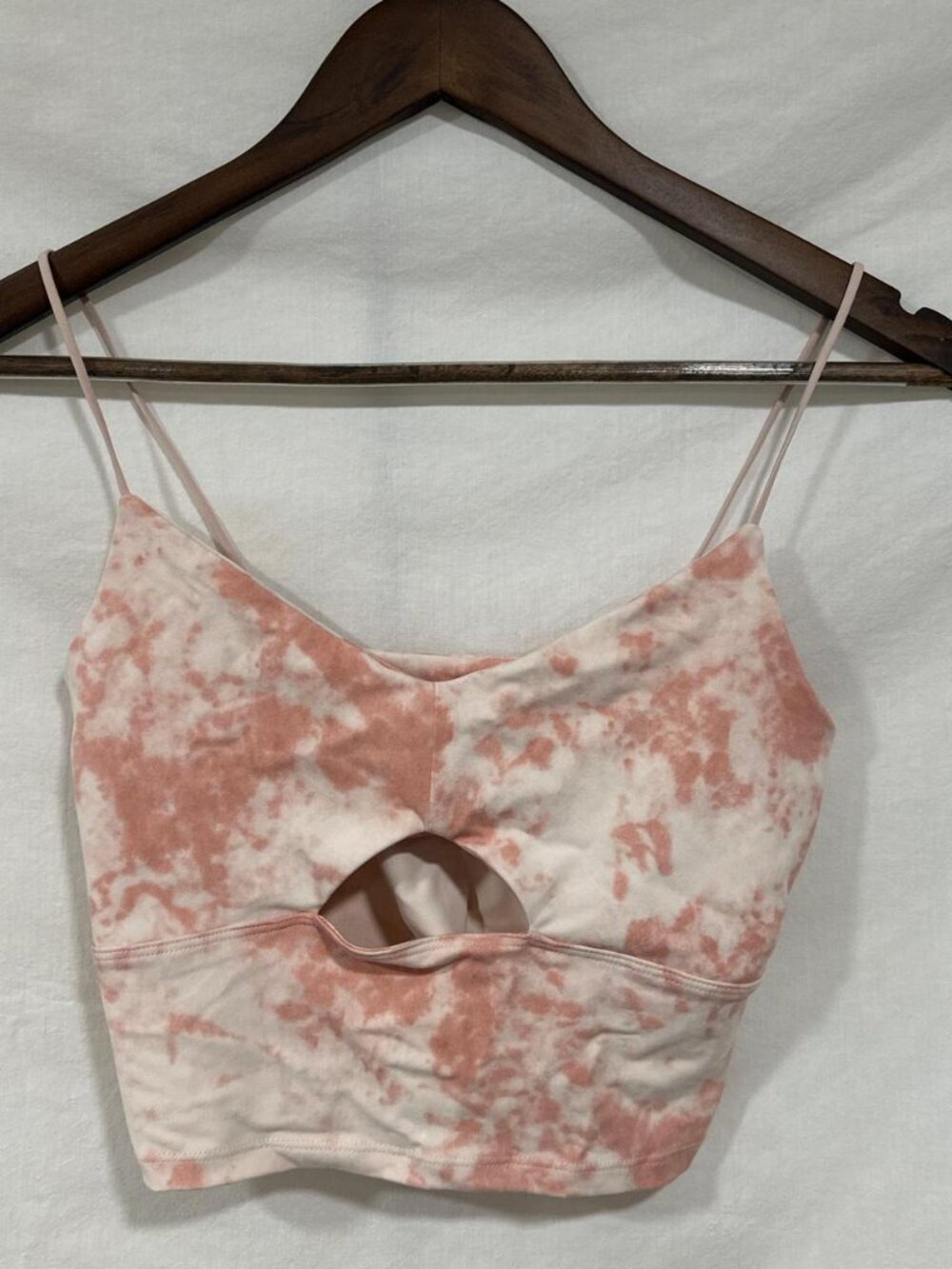 Pink tie-dye crop top with cutout detail #festival